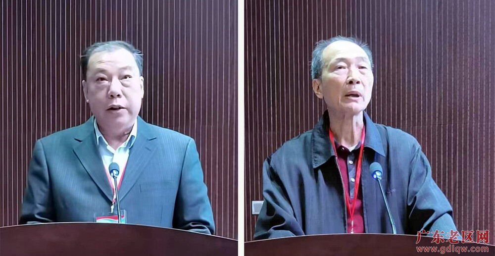 11-2潮州市老促会会长吴启忠(左)、清远市老促会常务副会长张金玲(右)作大会发言.jpg